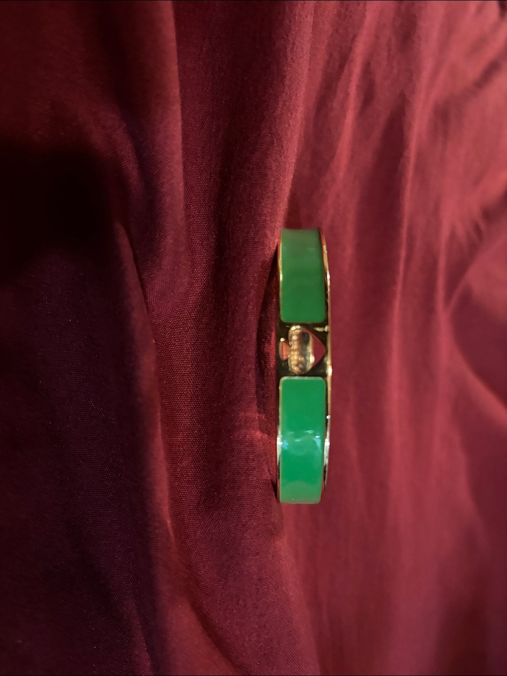 kate spade Gold-Tone Bangle Bracelet with Green Enamel Panels - Picture 1 of 5
